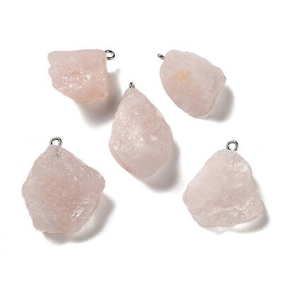 Raw Rough Natural Rose Quartz Pendants