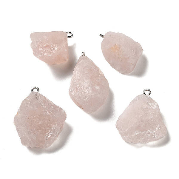 Raw Rough Natural Rose Quartz Pendants