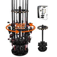KastKing V16 Fishing Rod Rack With Rotating Base AND KastKing White Patented V15 Vertical Fishing Rod Holde- Fishing Pole Rac...