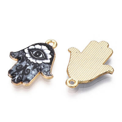 Printed Light Gold Tone Alloy Pendants