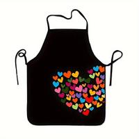 Heart Pattern Apron, 1 Count Breathable Kitchen Apron, Adult Size Sleeveless Kitchen Apron, Household Items, Birthday Gift, ...