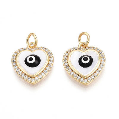 Brass Micro Pave Cubic Zirconia Charms