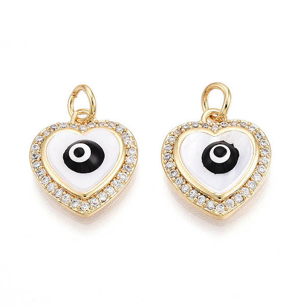 Brass Micro Pave Cubic Zirconia Charms