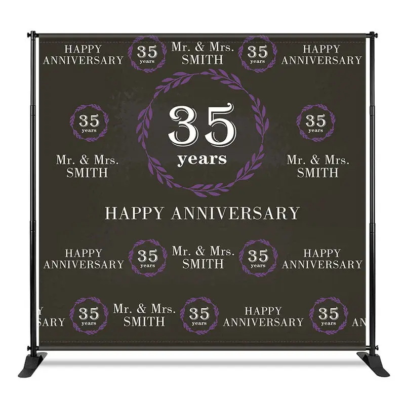 Aperturee Purple Leaves Step And Repeat Anniversary Backdrop, 4X8FT(1.2X2.5M), 42 USD, step and repeat backdrops, CF1_DZYM5M9...