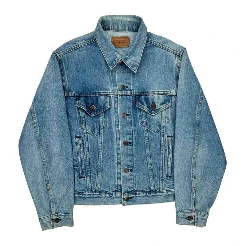 Made In Usa Levis Denim Jacket - Large Light Wash Cotton