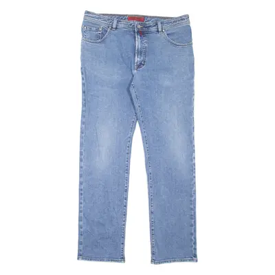 PIERRE CARDIN Dijon Mens Jeans Blue Regular Straight Stone Wash W36 L34