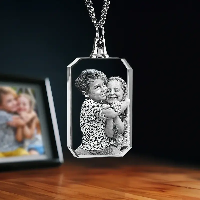2D Memory Crystal™ - Necklace - Rectangle-Medium