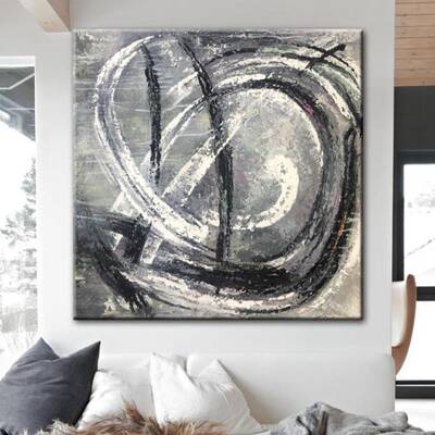 Abstract Painting in Black and White | WHIRLPOOL