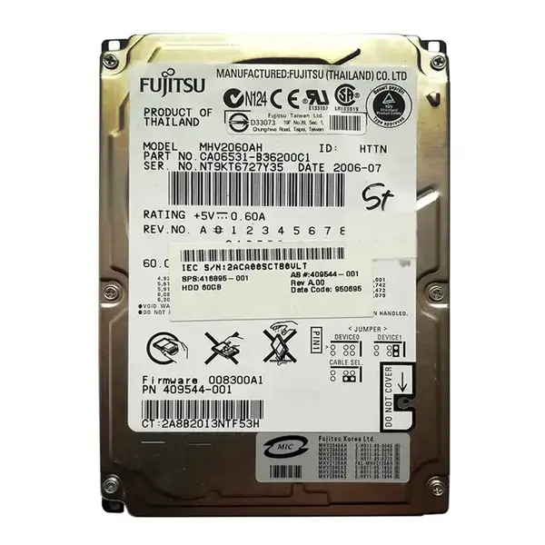 416895-001 HP 60GB 5400RPM IDE Ultra ATA/100 (ATA-6) 2.5-Inch Hard Drive