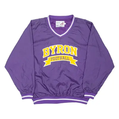 AMERICAN TEAM SPORTS Byron Football Training Top USA Sweatshirt Purple V-Neck Mens L