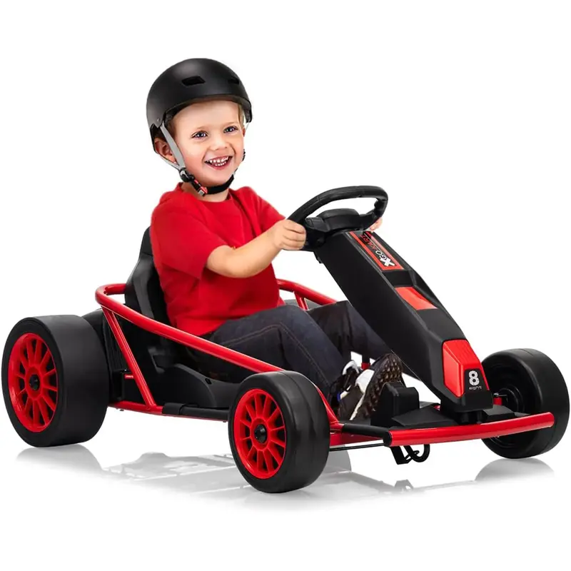 Garvee 24V 9Ah Kids Ride On Go Kart Toy,High Speed 8.1MPH Drifting Car with 2x300W Motors,14.3 XL Seat,Full Metal Frame,Musi...