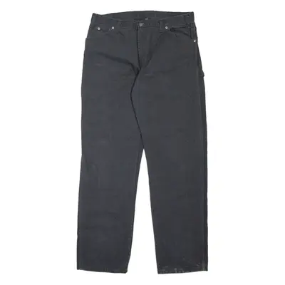 DICKIES Carpenter Workwear Mens Trousers Black Regular Straight W36 L34