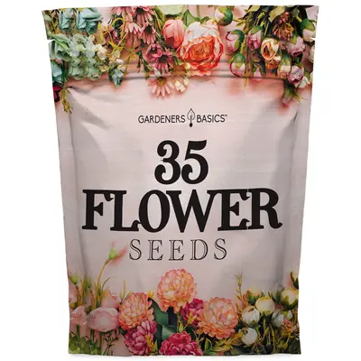 Flower Seed Kit – 35 Heirloom & Open-Pollinated Varieties for Decorative, Blooming Outdoor Gardens – Annual & Perennial M...