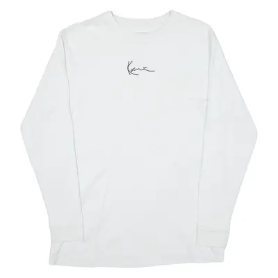 KARL KANI Mens T-Shirt White Long Sleeve Crew Neck M