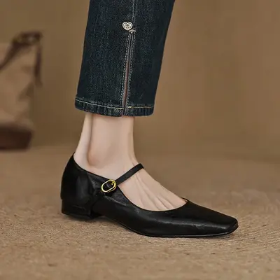 CHIKO Annah Square Toe Block Heels Mary Jane Shoes