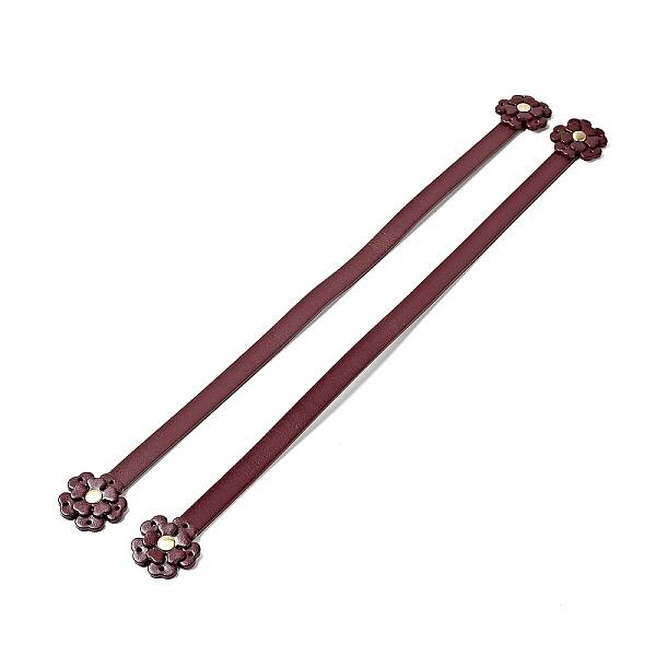 Sakura Flower End Cowhide Leather Sew On Bag Handles
