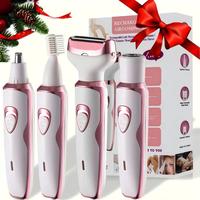 4 in 1 Electric Shaver, 1 Box Rechargeable Electric Nose & Eyebrow & Body Trimmer, Multifunctional Body Hair Trimmer for Wome...