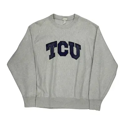 Reverse Weave Champion Sweatshirt - Large Grey Cotton Blend