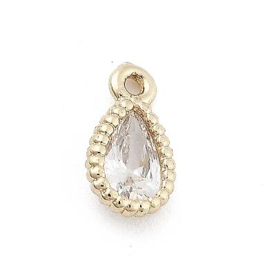 Brass Micro Pave Cubic Zirconia Pendants
