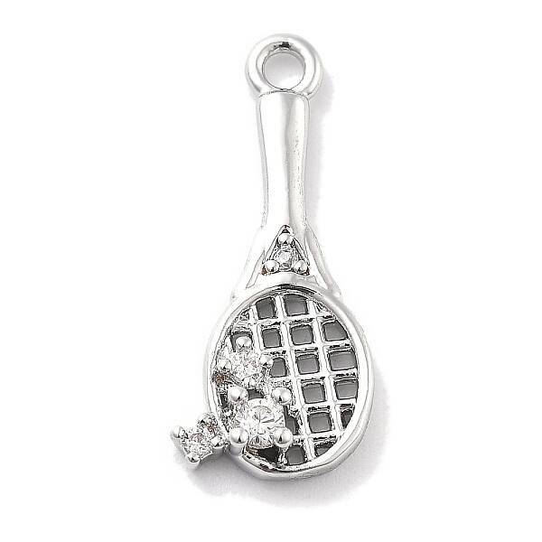 Rack Plating Brass Clear Cubic Zirconia Pendants