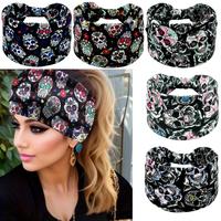Skull Print Sports Headband, Boho Style Hair Band for Women & Girls, Comfortable Non-slip Headband for Sports & Outdoor Activ...