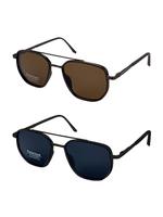 Unisex Fashionable All-match Tinted Lens Aviator Sunglasses, His and Hers Gifts, Summer Vintage Trendy Glasses, Fashionable S...
