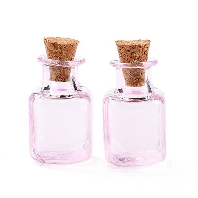 Square Glass Cork Bottles Ornament