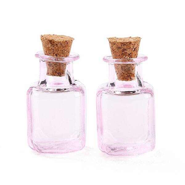 Square Glass Cork Bottles Ornament