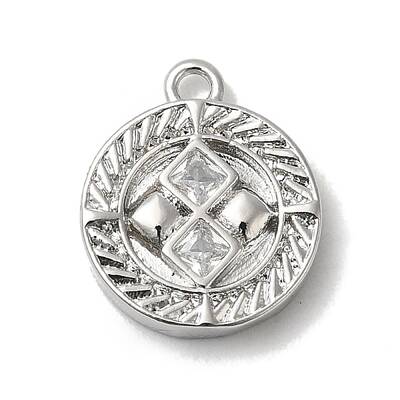 Brass Micro Pave Cubic Zirconia Charms