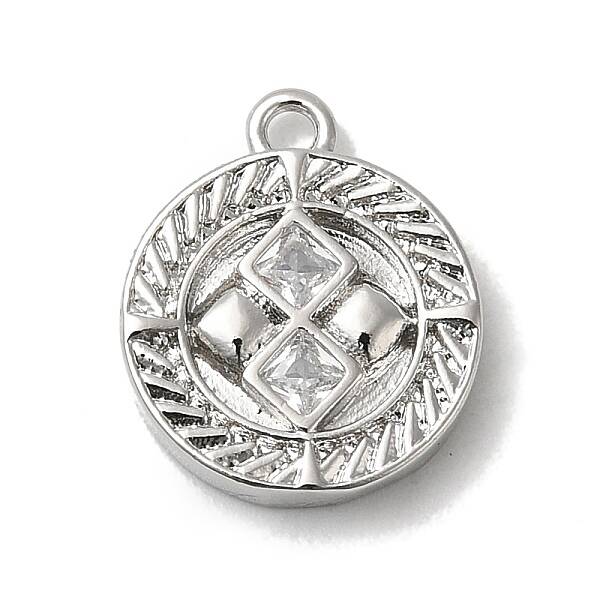 Brass Micro Pave Cubic Zirconia Charms