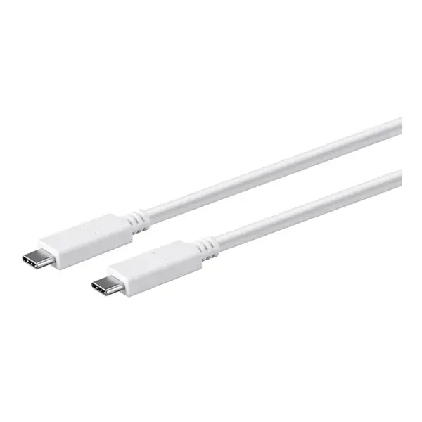 27921 Monoprice Essentials USB-C to USB-C 3.1 Gen 1 Cable 5Gbps 3A 30AWG White 2m (6.6ft)