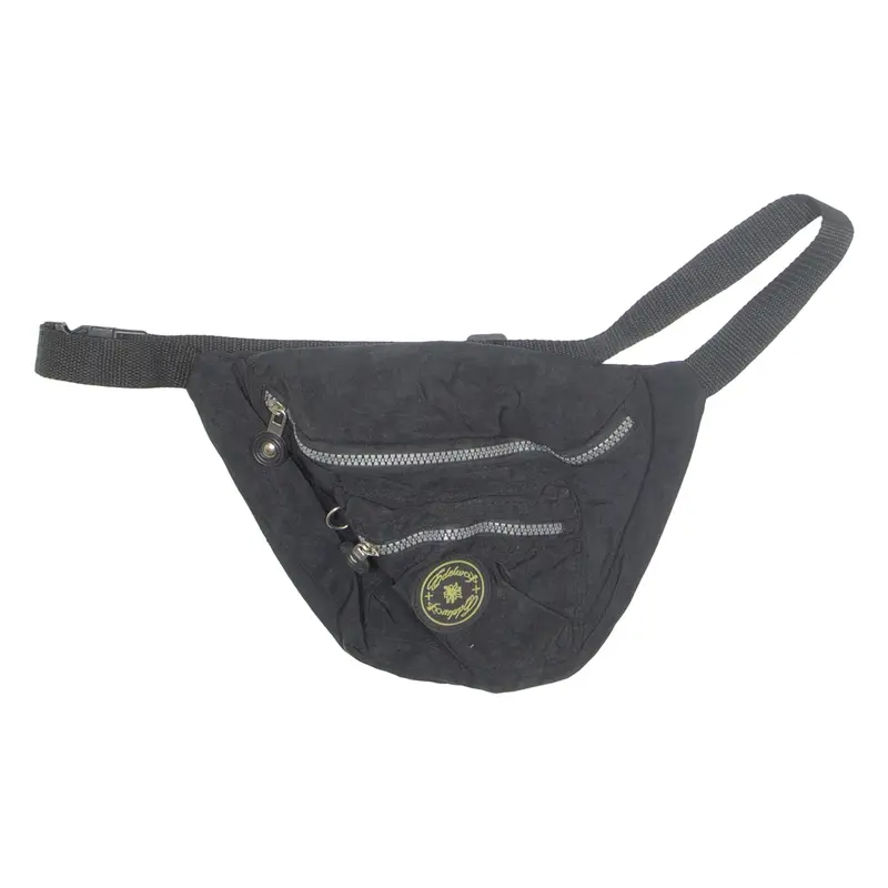 Mens Bum Bag Black Leather Faux Leather