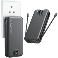 Portable Charger -20000mAh USB C Power Bank with Built-in Cables & AC Wall Plug,PD20W Fast Charging+QC 4.0 Phone Charger,5 Ou...