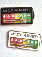 Social Battery Design Brooch, Cute Brooch Pin for Daily Clothing Decor, Funny Emotional Enamel Pin, Trendy All-match & Exquis...