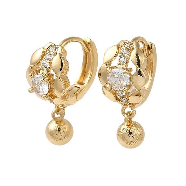 Brass Micro Pave Cubic Zirconia Dangle Earring