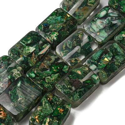 Dyed Natural Imperial Jasper with Resin Beads Strands