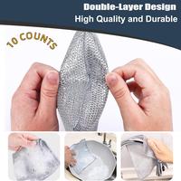10-pack wire dish cloths, wet and dry, for washing fruits, reusable wire cleaning cloths for kitchen, sink and pans Household...