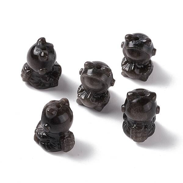 Natural Silver Obsidian Beads