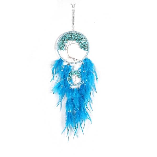 Retro Style Iron & Synthetic Turquoise Pendant Hanging Decoration