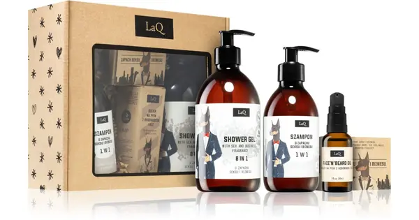 LaQ Doberman Gift Set for a Perfect Look for Men 8 in 1 Refreshing Shower Gel 500 ml + cleansing shampoo with hydrating effec...