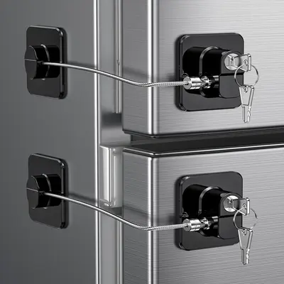 Upgraded Refrigerator Lock, 2 Pack Fridge Locks Freezer Lock with Keys, Secure Home Child Safety Locks, Adhesive Window Restr...