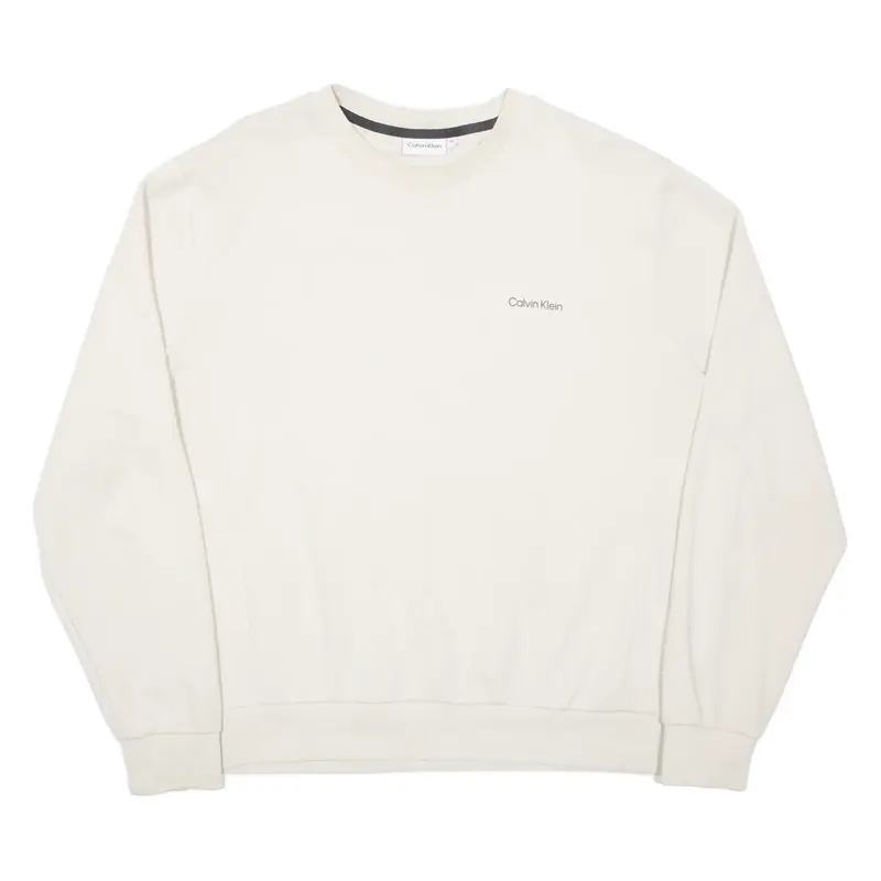CALVIN KLEIN Mens Sweatshirt Cream 2XL