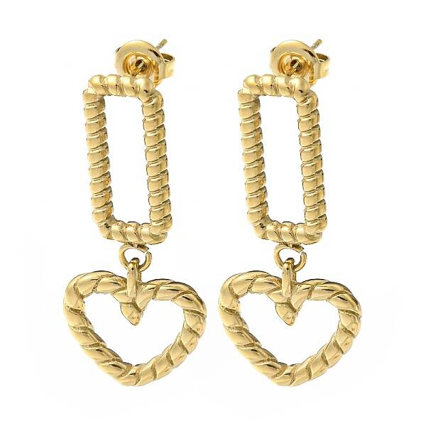 Ion Plating(IP) 304 Stainless Steel Dangle Stud Earrings