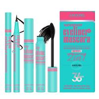 Amzgirl Makeup Fanning Voluming Mascara Waterproof 36Hours No Smudging (6g)+Eyeliner Long Lasting Waterproof Eye Makeup