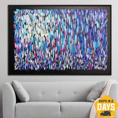 Large Original Abstract Colorful Acrylic Painting On Canvas Impasto Painting Modern Handmade Wall Art  | BLOOMING MEADOW 30&q...