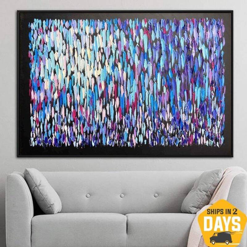Large Original Abstract Colorful Acrylic Painting On Canvas Impasto Painting Modern Handmade Wall Art  | BLOOMING MEADOW 30&q...