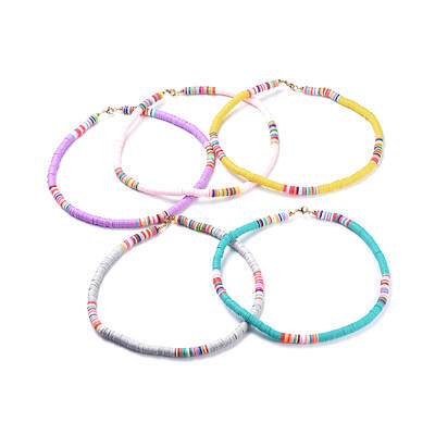 Handmade Polymer Clay Heishi Beaded Necklaces