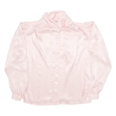 JULIETTA Womens Printed Shirt Pink Collared Long Sleeve Crazy Pattern M