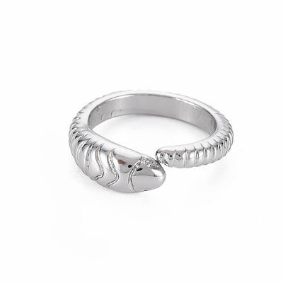 Snake Shape Rack Plating Alloy Cuff Rings