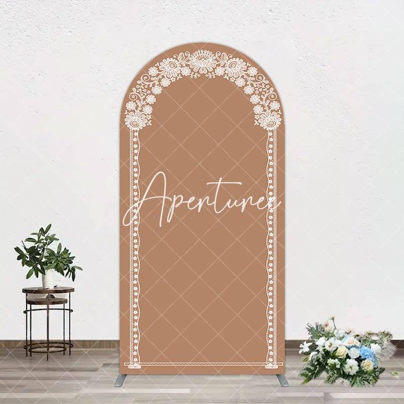 Aperturee Vintage Romantic White Lace Wedding Arch Backdrop, 1.6X4FT(0.5X1.2M), 38.18 USD, arch backdrop kit, GDDM0Y11-A